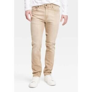Goodfellow & Co Men's 40W x‎ 32L Premium Light Brown Slim Lightweight Denim New